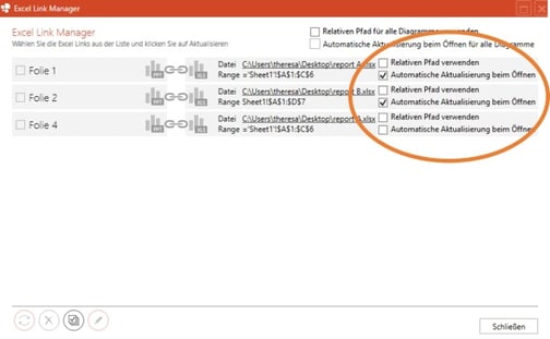 Excel Link Manager Update Einstellungen PowerPoint-Excel-Verknüpfungen automatisch aktualisieren