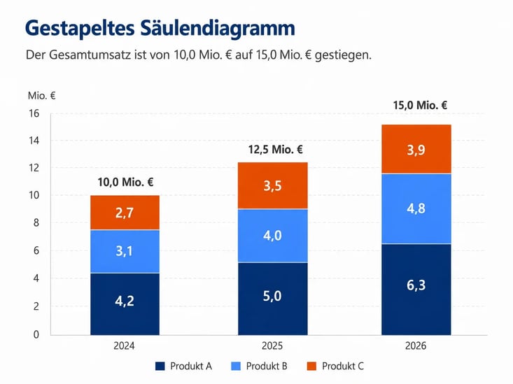 Gespapeltes Säulendiagramm