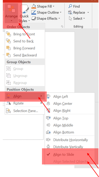 how to arrange things in PowerPoint tips