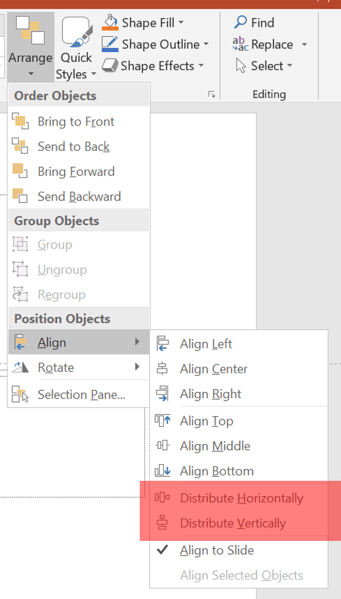 align items in PowerPoint