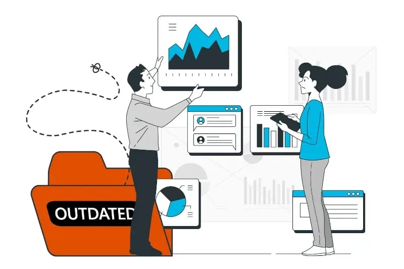 2 people using outdated slides