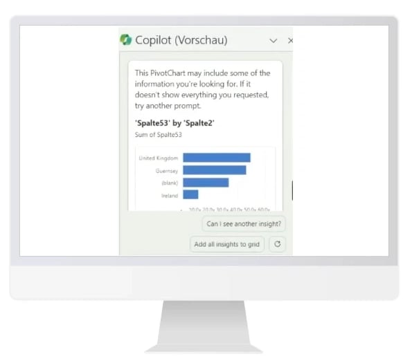 Pivot chart from Copilot in Excel