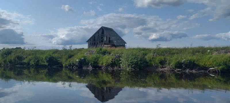 House by lake