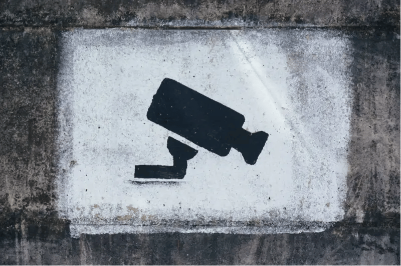 graffiti of security camera