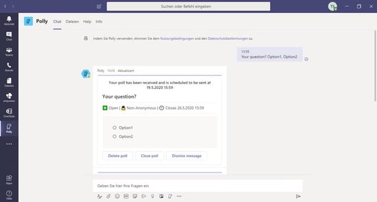 polly Microsoft Teams business apps