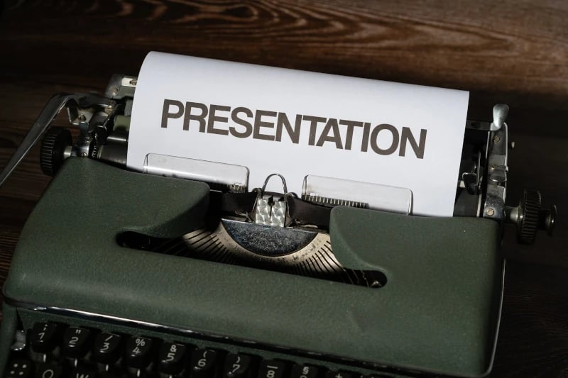 Creating presentation with typewriter
