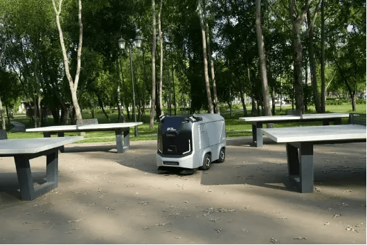 Autonomous vehicle in a park
