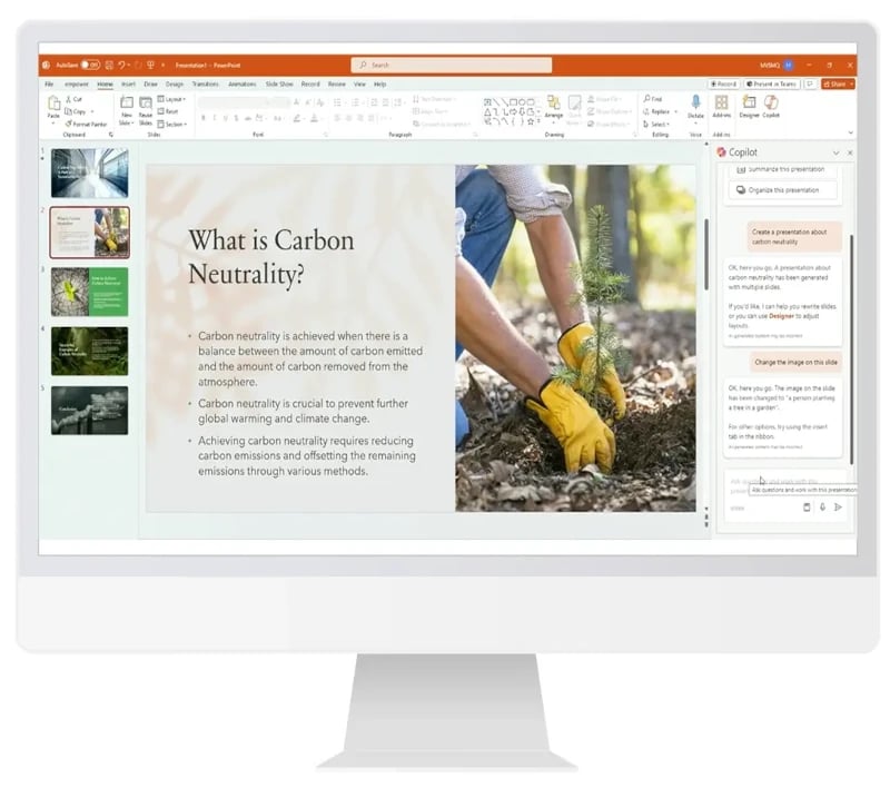Other image Copilot presentation in PowerPoint