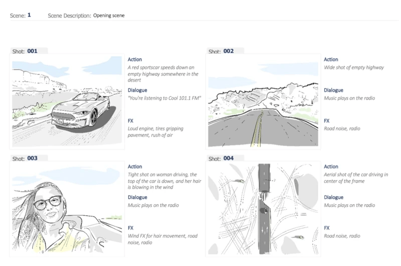 example storyboard