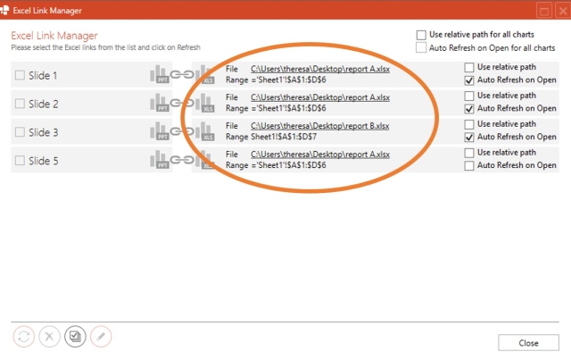 source link Automatically update PowerPoint Excel links