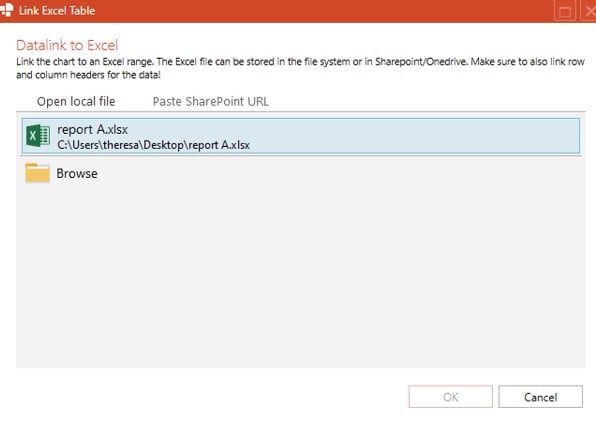 select excel sheet Automatically update PowerPoint Excel links