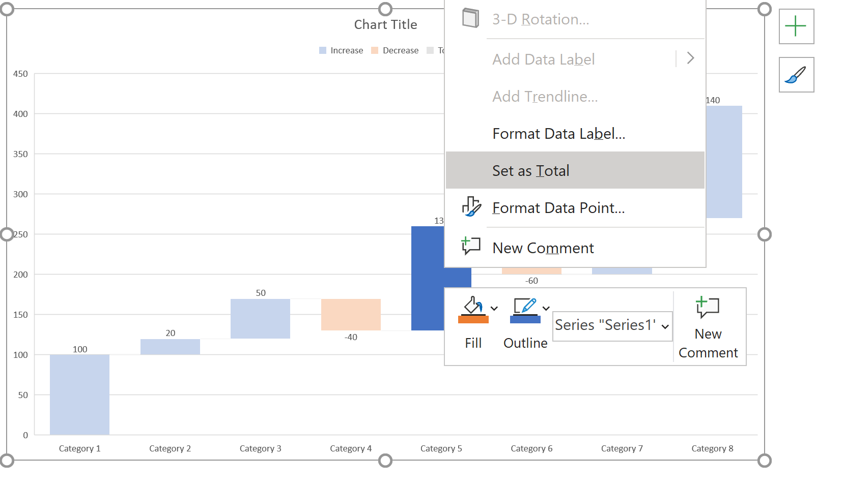 set as total or clear total create waterfall chart excel powerpoint guide
