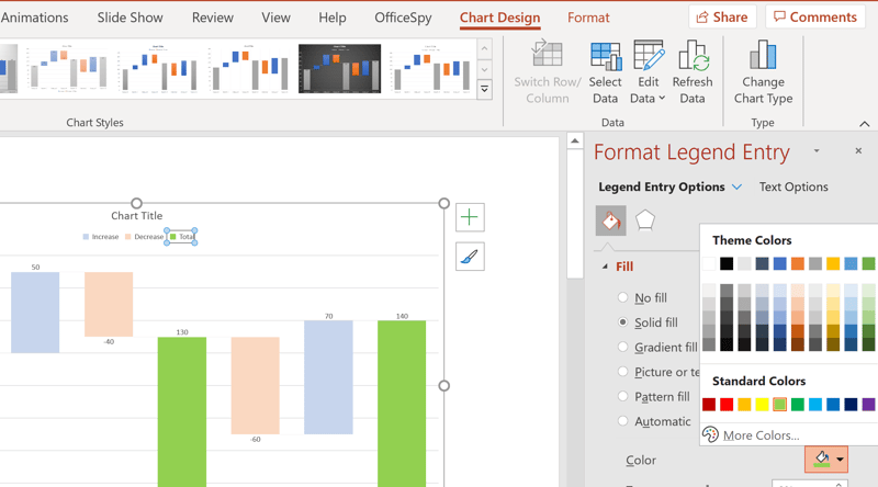color for totals create waterfall chart excel powerpoint guide