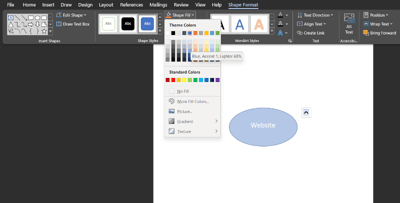 create mindmaps in Word color oval