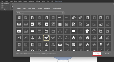 create mind maps in Word icon library