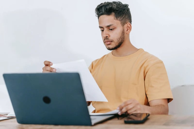 Man working at laptop