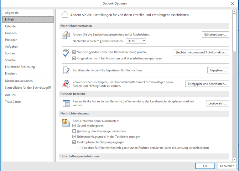 automatische Rechtschreibprüfung Outlook