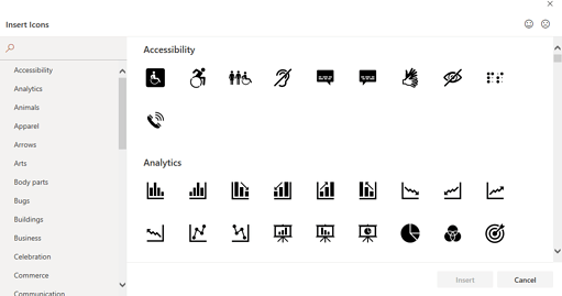 Clipart in PowerPoint icons