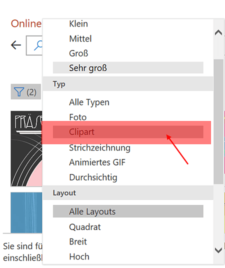 Cliparts in PowerPoint Illustrationen