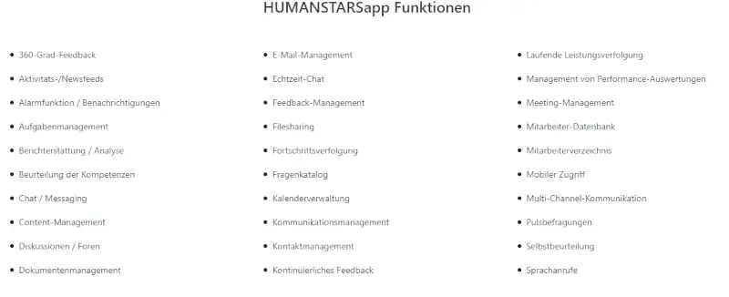digitale Zusammenarbeit Collaboration Tool Humanstarsapp Funktionen und Eigenschaften