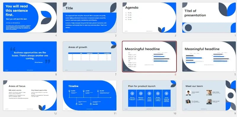 Example PowerPoint Slide Sorter View