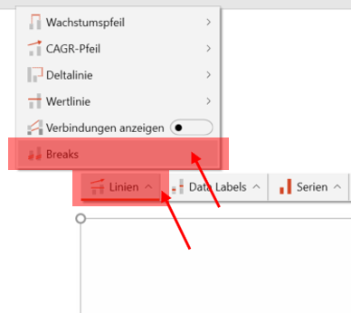 5 schritte diagramme mit breaks in powerpoint