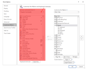 How to customize Office - individual quick access bar and tabs