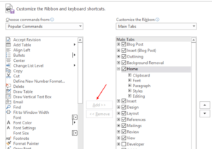 How to customize Office - individual quick access bar and tabs