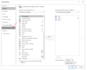 How to customize Office - individual quick access bar and tabs