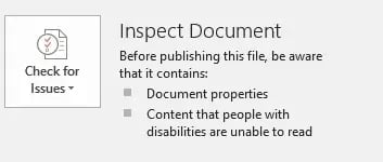 delete personal data from word document inspect document