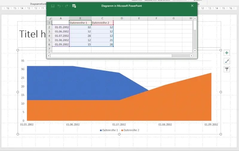 Ohne Diagramm Software Flächendiagramm erstellen PowerPoint Excel