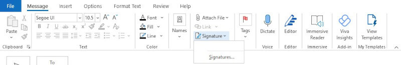 professional e-mail signature outlook simple