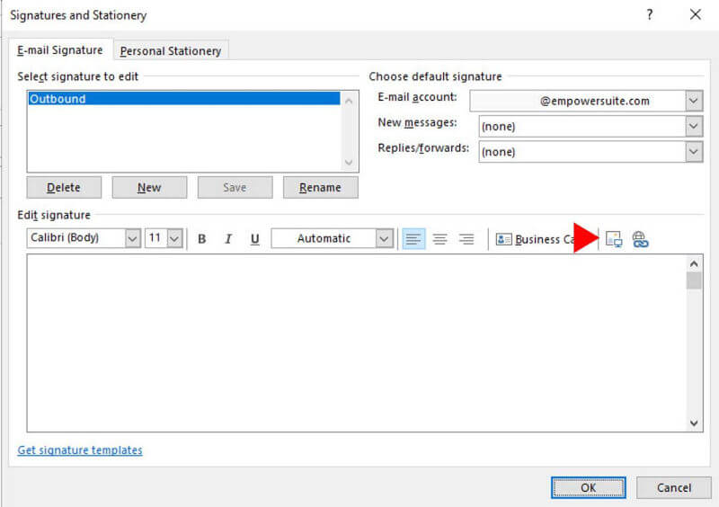 professional e-mail signature outlook simple