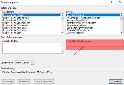 Eigene Shortcuts in Word erstellen Tastenkombination zuweisen