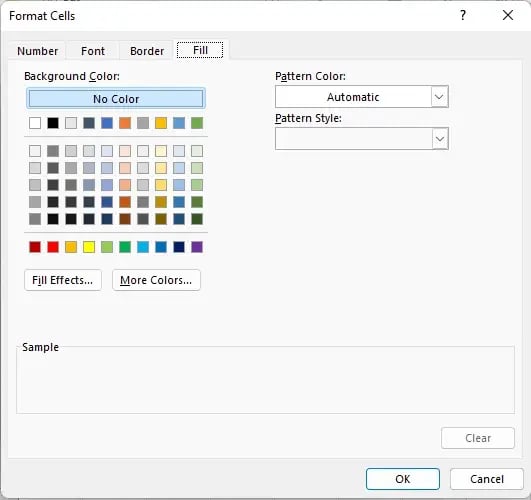 Excel select color to fill alternating row colors