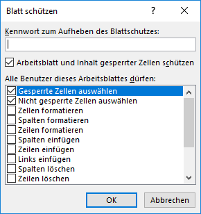 gezielt Formeln schützen excel arbeitsblatt sperren