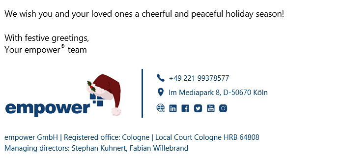 festive greetings in outlook for the holiday season