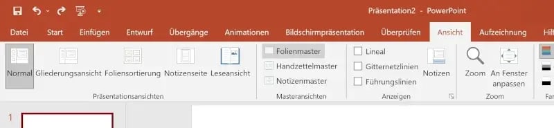 Fußzeile in Folienmaster PowerPoint  bearbeiten