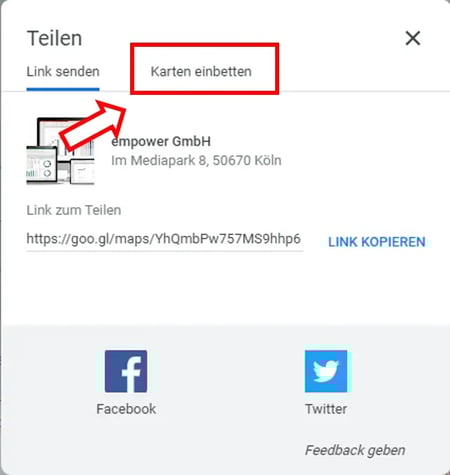 interaktive Karte PowerPoint Google Maps einbetten