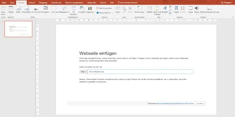 interaktive Karte PowerPoint Web viewer für Google Maps