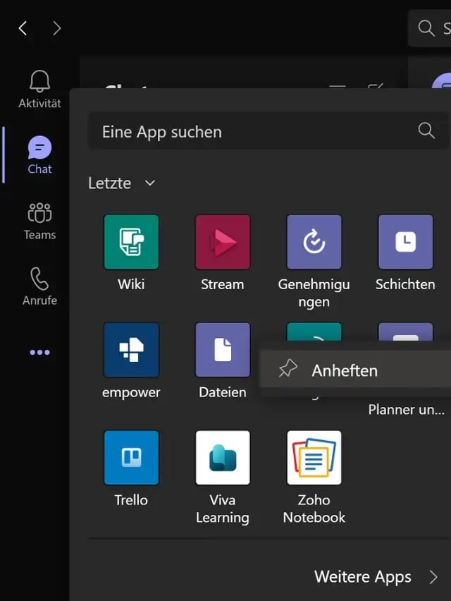 Microsoft Teams Guide App suchen