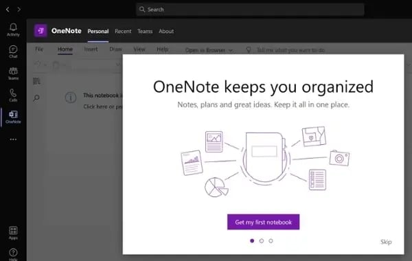 Microsoft Teams Guide OneNote App