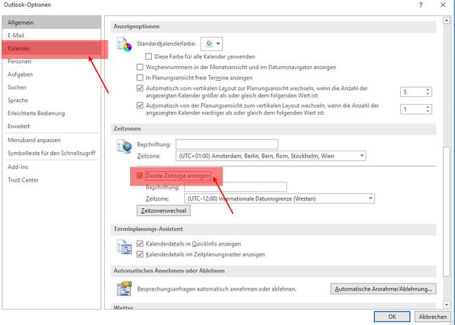 outlook unbekannte funktionen