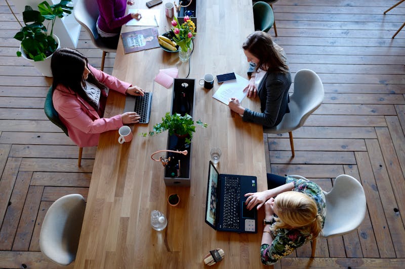 Frauen arbeiten am Laptop