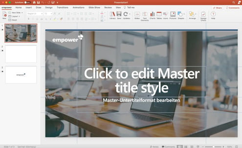 PowerPoint Add-in macOS master templates