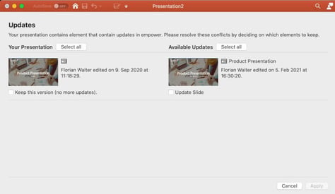 PowerPoint Add-in macOS update notification