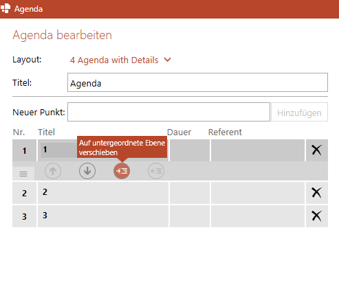 Powerpoint agenda erstellen hauptpunkte und unterpunkte festlegen