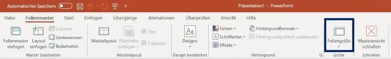 powerpoint masterfolie größe erstellen