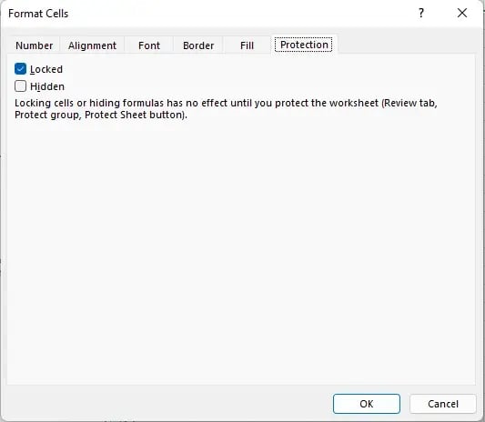 protect excel formulas protection tab uncheck locked