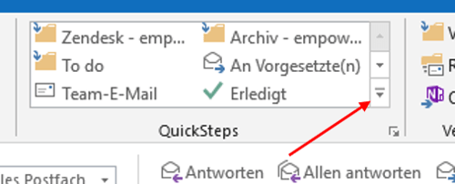 Quicksteps erstellen outlook